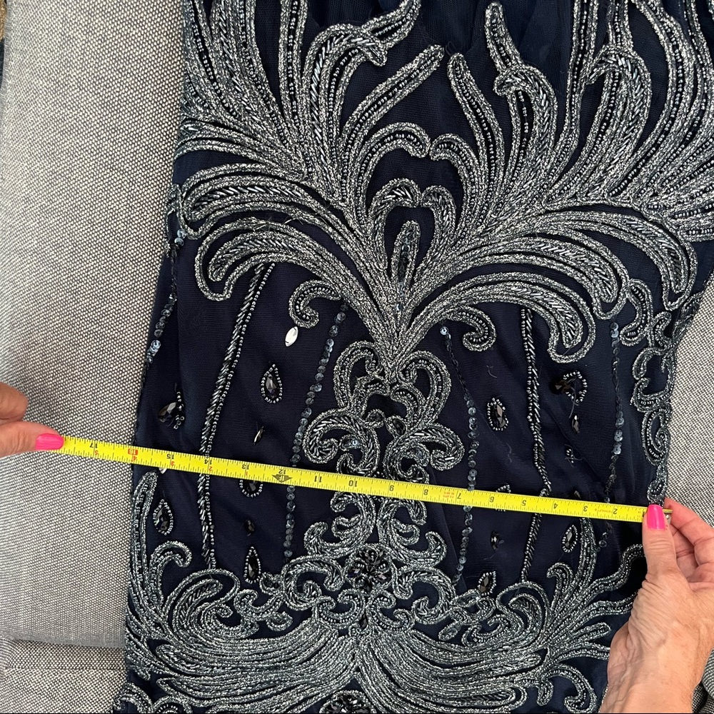 Feriani Couture navy beaded halter gown - Picture 10 of 12